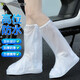 Delipow rainproof shoe covers for men and women, thick-soled, waterproof, snow-proof, anti-slip, high tube, portable rain gear, rain boot covers, non-disposable, thick-soled rain boots, white XL (suitable for sizes 41-42)