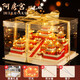 Pinzhixing -Bausteine (PZX) Gelb Kranturm kleine Partikelbaugruppe 1. Juni Schenkel High schwierige Gebäude Serie Erwachsene chinesische Bausteine Spielzeug Potala Palace 3884 Partikel + Beleuchtung + Werkzeuge