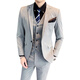 ROMON Men's Suit Suit Men's Business Casual Slim Business Formal Small Suit Young Groom Wedding Dress Dark Gray Single Suit + Tie XL (120-135 Jin Jin equals 0.5 kg to wear)