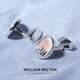 WILLIAM MILTON限量海誓山盟粉色珍珠贝袖扣男士轻奢配饰高端礼盒 定制