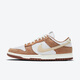 NIKE Nike Dunk Low White Brown Wheat Color Men's Low Top Casual Board Shoes DD1390-100 42
