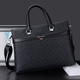WILLIAMPOLO Men's Gift Business Briefcase Men's Handbag Large Capacity Business Men's Bag 14-inch Computer Bag Fashion Trend Black Plaid (37.8*27.5cm) 14-inch