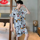 Langsha Youth Ice Seide Pyjamas Herren Sommer Dünne Kurzarmshorts 2025 Neuer Sommer-Hausanzug Set High-End (BBA) Ice Seiden G723 XL (Vorgeschlagene Größe 175, Gewicht 130