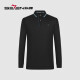 Qipai men's quarter POLO shirt men's business casual men's solid color elastic anti-wrinkle long-sleeved polo119ZT72040 black 175