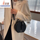 Kangaroo Textur Mode Crossbody kleine runde Tasche für Frauen 2024 Herbst Neue Vielseitige Retro -Handtasche Single Schulter Crossbody Bag Beige Weiß
