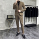 Jess Wollanzug Jacke Herbst und Winter Dicke Business Official Casual Anzug Set Korean Slim Slim Set Grey (einteiliger Anzug) L (110-125jin [Jin gleich 0,5 kg]))