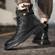 Jeep men's shoes for winter 2024 new Martin boots soft sole wear-resistant combat boots trendy casual high top boots fashion boots black 41