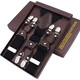 Feikawei Strap Pantalones de hombres en general Cinturón en forma de Y CLIP FORMUSE CORTE DEL CORTE DE SUSPENDIENTES FORMURAS CORTE DE CORTE DE MENTRAS Caja de regalo Black 6 Clip