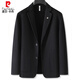 Pier Cardin large size double-sided wool coat for men's autumn and winter tweed coat plus fat plus larger men's clothing fat business wool suit dark gray 3XL (recommended 160-180Jin [Jin equals 0.5 kg])