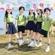 毽子飞飞小学生班服夏装三件套儿童校服套装一年级运动会幼儿园园服春秋装 图片色-9901A款 男童四件套长袖长裤+短袖短裤 120码建议身高120厘米左右