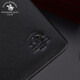 The same style men's wallet for men's pure leather wallet, fashionable ultra-thin ticket clip, Father's Day gift, black solid wood gift box packaging