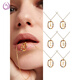 Feixiangge Spanish PDPAOLA letter necklace for women, light luxury niche color gem bag 18k gold clavicle chain for birthday LA01H