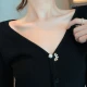 Xiaose simple temperament pearl brooch high-end light luxury women's trendy personality anti-light buckle pin summer clothes skirt waist accessories pin teacher's day gift C1X604 peacock zircon brooch