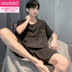 Pajamas modal de mascotas Summer Seda seda fría adolescente de manga corta ropa para el hogar simulada seda delgada de gran tamaño seda de hielo de verano s1473 hombres l