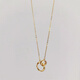 Holy glass 18k gold Möbius ring gold-colored necklace interlocking high-end neck chain clavicle chain gift Möbius ring necklace 1.88 g