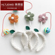 Han Laiti multi-functional baby-making artifact hair hoop to coax baby hairpin with ball headwear children's diaper changing ring small pink flower jingle ball hair hoop B00-303
