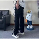 Poum Jeans Herren Frühling und Herbst Sommer New American High Street Burrs Design Slim und Lose gerade Hosen Herren DDD-672 Weiß L.