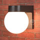 Yaotian Outdoor Waterproof and Sunproof LED Ball Wall Lamp Simple Modern Balcony Aisle Staircase Exterior Wall Creative Ball Wall Lamp Black Base Milky White Ball +30W LED Bulb Warm Light