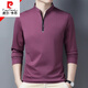 Camiseta de manga larga para hombres de ropa para hombres Pier Cardin para hombres para una camiseta de camisa de base de otoño e invernal de la base de otoño de otoño para hombres.