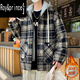 Prince Roy/Roy/Prince Jacke für Jungen und Teenager plus Baumwolldickte karierte Jacke mit gefälschter zweiteiler winddichter und warmer Baumwolljacke 9922 Marineblau [Hinzufügen von Baumwolle, um warm und komfortabel zu bleiben] eingedicktes M (90-105jin [Jin gleich 0,5 kg]))