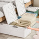 Lijie under-bed storage box flat large-capacity storage box student dormitory under-bed storage box cat litter box extra-large wheeled single opening lid and heightened version 61*41*22 gray