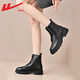 Официальные ботинки martin Warrior, женская обувь, осенне-зимняя женская обувь в британском стиле с высоким берцем на толстой подошве, рабочая одежда с увеличенным размером, короткие сапоги, женские черные 38