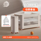 
ABCMOKOO Hutt crib newborn folding splicing large bed movable bb baby bed-Earl's Lucky Gold + court mosquito net