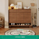 Quanyou Home Modern Simple Log Style Shoe Cabinet Entry Solid Wood Cabinet Leg Porch Partition Storage Storage Cabinet Against the Wall