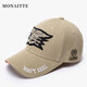 MONAITTE hat men's spring and summer new trendy brand versatile baseball cap hard top embroidered outdoor sports four-season trend peaked cap khaki (marked O-3) four-season style one size fits all adjustable 55-62CM