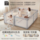 RESFOR Folding No Installation Baby Game Fence Baby Floor Climbing Pad Guardrail Indoor Children's Fence Home Use Blu Gray丨No Installation Version (180X200) Second Expand丨Second Storage