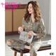 Modal [same style for counter] pajamas women's spring and autumn pure cotton long sleeve cotton large size new thin home clothing set 9906 (175/XXL size) recommended to wear weight 140-160