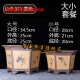 智宙六方特大口径紫砂花盆种树超大号盆景盆 灰色 LHP-684超大号