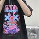 7-quarter sleeve T-shirt men ins trendy brand Hong Kong style couple loose clothes half-sleeved trend summer oversize national trend T-shirt SN1156 695 orange red S [collect priority delivery]