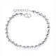 Heye Jewelry Bright Eyes Flash-cut Laser Transfer Beads Platinum Bracelet Women's pt950 Women's Platinum Platinum Platinum 4.5mm Thick 7.90g 16cm Adjustment