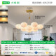 简约客厅吊灯创意卧室灯月球泡泡吊线灯卡通星球吊灯中山灯具001O 9734金色13头三色白球12cm