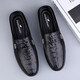
Fugui Bird Men's Shoes Doudou Shoes Summer Genuine Leather Breathable Casual Leather Shoes Soft Sole Driver Lazy Shoes Men's Versatile Business Yulin FG9898 Black 45