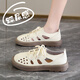 
LINGLI women's sandals for women 2025 new summer breathable stymie pregnant women wear bags and skirt sandals hole shoes 689 meters white 35