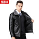 Hengyuanxiang (Hyx) Veste en cuir authentique pour hommes en hiver plus en velours épaissie des pères d'âge moyen et âgés portent une veste en peau de mouton haulator