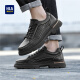 Hailan Home (HLA) Herrenschuhe Retro Wear-Resistant Schnürfrequenz kostenloser Freier Arbeitsschuhe Low Top Outdoor Herren Black 43