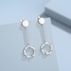 TTMIX platinum earrings for women, fashionable pt950 platinum dancing windmill shiny hoop earrings pendant 5.2-5.4g