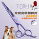 Xuanniao professional pet grooming scissors tool set, straight cut, curved scissors, fish bone scissors, special for dog hair trimming, violet fish bone scissors 7 inches
