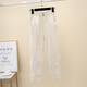 XUE FANQIAN 2025 Frühlings- und Sommer-neuer Stil Sesam Casual Damen Hosen Neun-Punkte Harun Loose und Slim Hosen 9202 White XL empfohlen 115-135jin [Jin entspricht 0,5 kg]