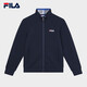 FILA Official Jacket Men's Autumn and Winter Basic Comfortable Simple Casual Commuting Stand Collar Top Jacket Men Legend Blue-NV XL 180/100A/XL