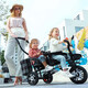 Hafulong (Hafulong) Kinderdreirad doppelte Zweisitzer Baby Fahrrad Twin Cart Baby Leichter Kinderwagen Großer schwarzes Doppelflugzeugrad + Sicherheitsgurt + Heckkorb