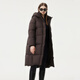 Tambor down jacket women's long fashion casual versatile warm thickened hooded bread jacket 530836Z Elephant Coffee 165