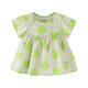 Mini Bala girls short-sleeved shirt summer baby skin-friendly soft cotton sweet children's shirt green tone 00344 90