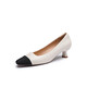 Red Dragonfly Little Flavor High Heels New Women's Shoes Square Toe Thick Heels Commuter Leather Shoes Professional Single Shoes WTB13659 Beige 39