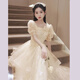 Libaixin Champagne Couleur de soirée robe pour les femmes 2025 New Light Luxury Niche Niche haut de gamme Vocal Music Art Exam Host Performance Champagne Color 3XL Recommandé 130-135Jin [Jin est égal à 0,5 kg]