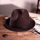 
Ofandi gentleman hat men's spring and autumn wool topper British retro woolen high-end curly felt hat casual versatile jazz hat dark brown (gentleman stable style) M (56-58cm suitable for 85%
