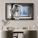 HanXUAN (HANXUAN) light luxury meter box decoration painting with clock distribution box cover without holes modern simple hanging painting astronaut watch K11968 50*40cm (cover 40*30) left push and pull black frame